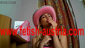 Kimberly gives jerk off instructions in pink nylons