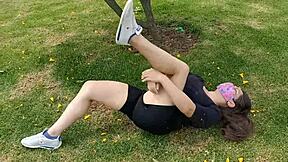 Latina Teen Exercises Without Panties!