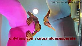 isabela and valery tease with their camel toes and wet pussies