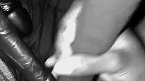 I aggressively stuff my pussy with huge dildos in lingerie