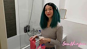 Made my housekeeper clean naked! Big ass teasing.