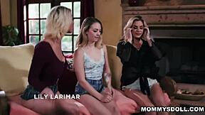 Stepdaughter Lily Larimar pleased by two stepmoms in lesbian group action