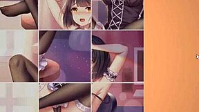 l from anime plays a game, moaning loudly as she enjoys part 1