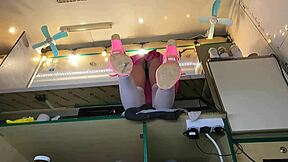 I Love How This Sexy Virgin Spreads Her Legs While Serving Customers!