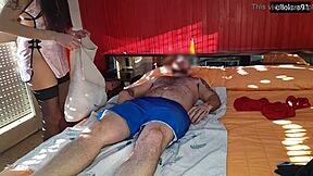 Hidden camera captures a sensual massage session