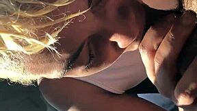 Asspredateur gets a steamy blowjob from a Tinder slut in car