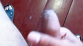 Homemade Monster Cock Handjob Leads to Floor Cumshot