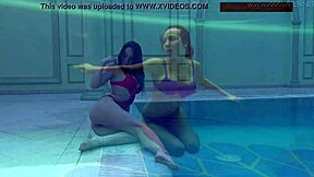 lina mercury enjoys swimming pool with big tits