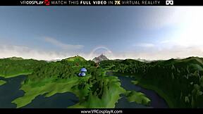 Kay Lovely as Princess Peach gets fucked in VR, bent over in latex cosplay.