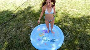 Petite lola rose bent over for doggystyle stretching and cum facial