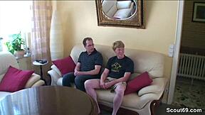 step-son with huge cock fucks his mommy in hardcore threesome