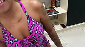 Look at that naughty girl sucking for the dwarf!