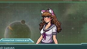 Star Channel 34 gameplay shows milf undressing with ripped clothes in cartoon action.