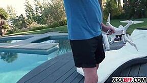 a drone pervert is punished by teen 18+ individuals