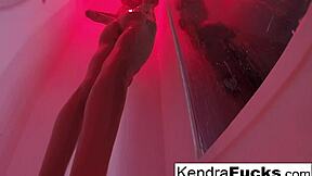 Hot Kendra Cole masturbates in the shower