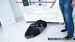 Tiny babe Daphne Dare teases, Wanna bang my sweet pussy hard?