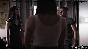 busty milf stepmom offers teen a wild ffm bang