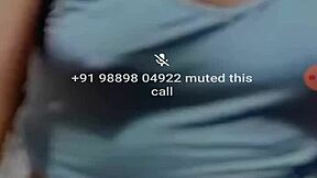 Indian college girl fingers pussy on video call.