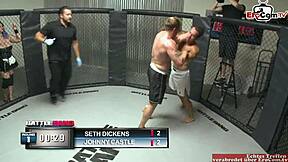 Inked British blonde with natural big tits enjoys a messy cumshot on her boobs after hardcore play.