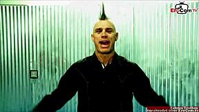 Is this curvy ebony slut winning the contest with her big natural tits in interracial sex?