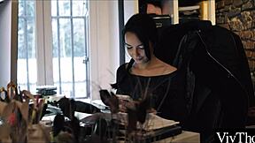 lesbian friends share gentle licks and intimate face-sitting moments