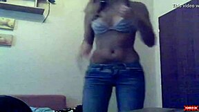 Watch this teen rip clothes off in a webcam striptease