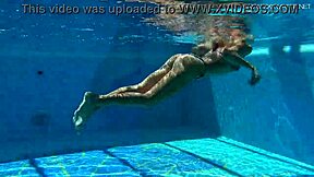 Look at me, sexy Russian milf Kalisy, stroking myself by the pool!