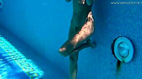 Look at me, sexy Russian milf Kalisy, stroking myself by the pool!