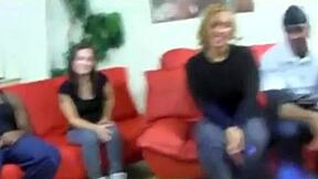 Two Teen 18+ Friends Experience Their First Hardcore Orgy at Home