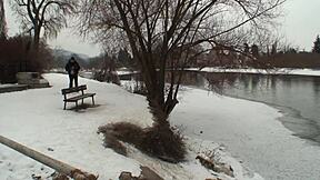 Yo, this teen got drilled hard in the snow!