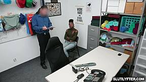 Ebony Thief Amari Anne's Tight Pussy Gets Brutal Punishment in Garage