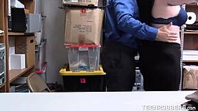 i watch pervy man finger curvy teen thief in office