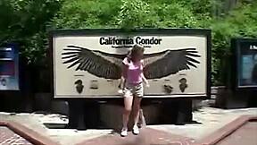 little april rubs her tits while horny fingering outdoors