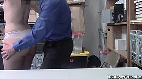 Lp Officer Spreads Eagle To Fuck Violet Rains Tight Shaved Pussy In Shop