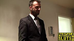 A young blonde slut gets roughly fucked, loving every hard cock thrust