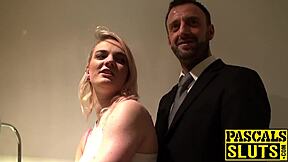 A young blonde slut gets roughly fucked, loving every hard cock thrust