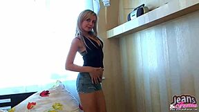 i need your help peeling off these tight skinny jeans, babe, to reveal my petite teen body underneath.