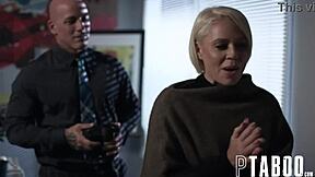 Petite teen Helena Locke gives POV blowjob to Derrick Pierce in hardcore scene.