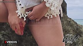 Horny pinay wife masturbates outdoor with dildo on public beach boracay scandal