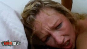 omg, this skinny blonde with tiny tits gets hard fucked and covered in cum 😍