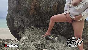 Horny pinay wife masturbates outdoor with dildo on public beach boracay scandal