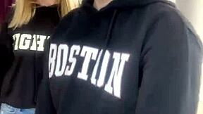 Two hot RUSSIAN hotties DECIDE to INDULGE in front of the CAMERA, look at these JUICY TITS