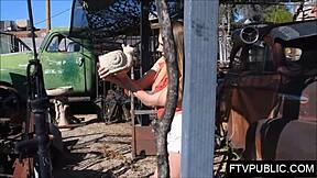 New teen flashing boldly in public, feeling so wild and free