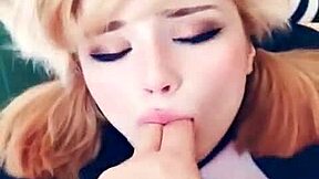 i love watching this lovely girl give deep blowjob and play with her pussy in lingerie pov