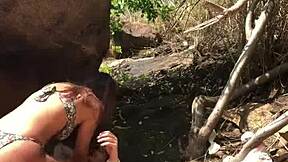 fucking on the beach with a cute brunette. her petite body shines in public reality.