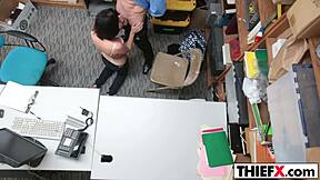 I caught teen thief Penelope Reed in the garage for a blowjob