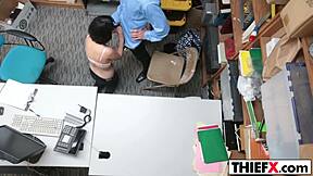 I caught teen thief Penelope Reed in the garage for a blowjob