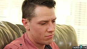 Inked teen Evelin Stone craves her stepbrother's massive cock in taboo roleplay, bending over for intense sex and blowjob action.