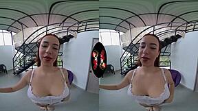 Adorable cute latina gets fucked hard in vr reality.