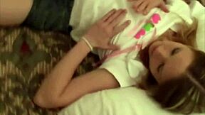 Dagfs - Tiny Brunette Enjoys Solo Play on M S Bed